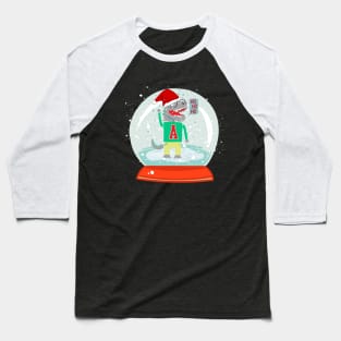 Dinosaur Snow Globe Baseball T-Shirt